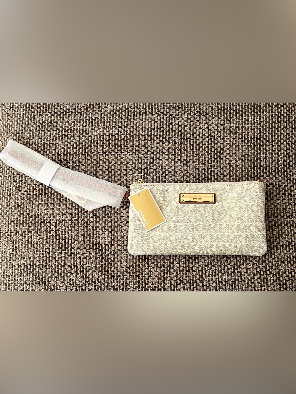 Michael Kors signature MK logo wristlet